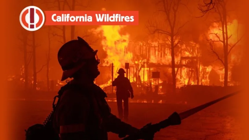 wildfires in California image of fire fighter